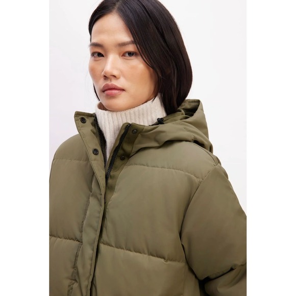 Everlane ReNew Long Puffer Coat Kalamata Green Size Large - Picture 11 of 12
